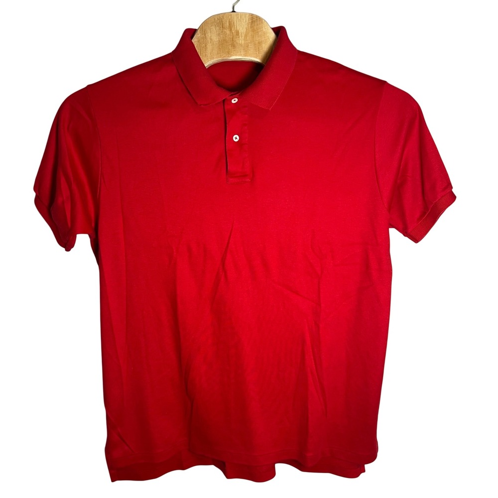J.Crew Oarsman Polo Shirt Mens XL Red Short Sleeve Cotton Pique USA Vintage Y2K